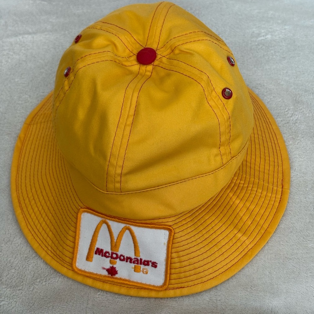 VTG Women McDonalds bucket hat patch logo small 21” New from 60s Made in Canada - Picture 4 of 13